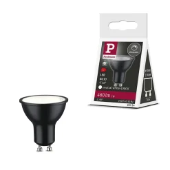 Standard 230 V Réflecteur LED GU10 460lm 7W 4000K gradable Noir mat