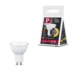 Standard 230 V Réflecteur LED GU10 Détecteur de mouvement crépusculaire (HF) 550lm 7W 2700K Blanc dépoli