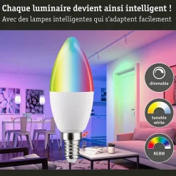 Standard 230 V Smart Home Zigbee 3.0 Bougie LED E14 470lm 5W RGBW+ gradable Dépoli