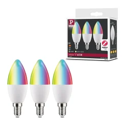 Standard 230 V Smart Home Zigbee 3.0 Bougie LED E14 3x470lm 3x5W RGBW+ gradable Dépoli