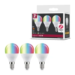 Standard 230 V Smart Home Zigbee 3.0 Sphérique LED E14 3x470lm 3x5W RGBW+ gradable Dépoli