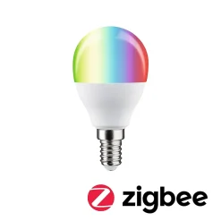 Standard 230 V Smart Home Zigbee 3.0 Sphérique LED E14 470lm 5W RGBW+ gradable Dépoli