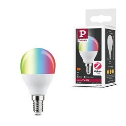 Standard 230 V Smart Home Zigbee 3.0 Sphérique LED E14 470lm 5W RGBW+ gradable Dépoli