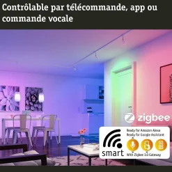 Standard 230 V Smart Home Zigbee 3.0 Sphérique LED E14 470lm 5W RGBW+ gradable Dépoli