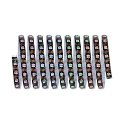Strip LED intégré dimmable autocollant Dynamic Rainbow RGB Paulmann 6,5W blanc mat L.3m x H.0,2 x P.0,2cm