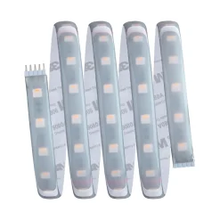 Strip LED intégré dimmable autocollant MaxLED 500 Paulmann 16W 600lm Argent mat blanc chaud L.1,5m x H.0,3 x P.0,3cm