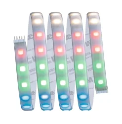 Strip LED intégré dimmable autocollant MaxLED 500 Paulmann 16W 600lm Argent mat blanc chaud L.1,5m x H.0,3 x P.0,3cm