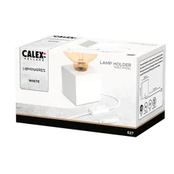Support de lampe de table Holder blanc mat E27 40W IP44 H.8,5cm Calex
