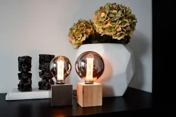 Support de lampe de table Holder argenté E27 40W IP44 H.8,5cm Calex