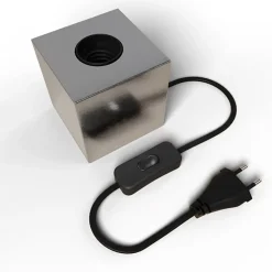 Support de lampe de table Holder argenté E27 40W IP44 H.8,5cm Calex