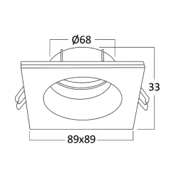 Support de spot encastrable carré noir IP54