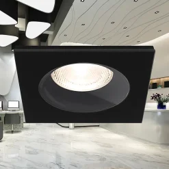 Support de spot encastrable carré noir IP54