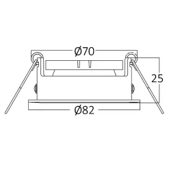 Support de spot encastrable GU10 rond noir