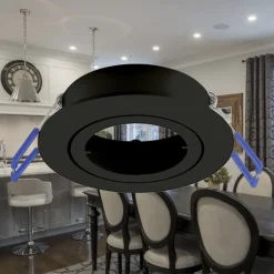 Support de spot encastrable GU10 rond noir