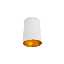 Support de Spot LED GU10 Cylindre Blanc/Doré IP20 96mm