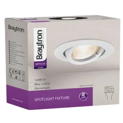 Support de spot rond blanc orientable GU10/GU5.3 IP20