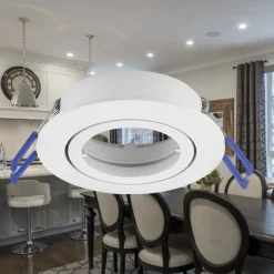 Support de spot rond blanc orientable GU10/GU5.3 IP20