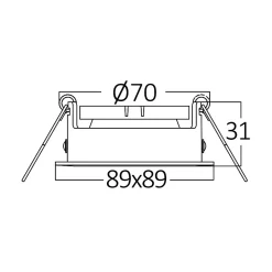 Support de spot Tetra D1 carré noir MR16 GU10/GU5.3