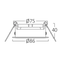 Support de spot Tetra S1 rond noir MR16 GU10/GU5.3