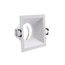 Support Encastrable Spot Carré Blanc Mat pour Ampoule GU10 - SILAMP