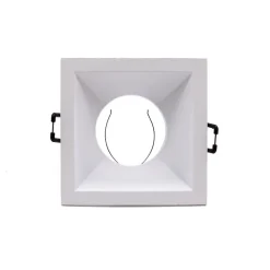 Support Encastrable Spot Carré Blanc Mat pour Ampoule GU10 - SILAMP
