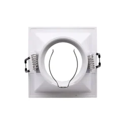 Support Encastrable Spot Carré Blanc Mat pour Ampoule GU10 - SILAMP
