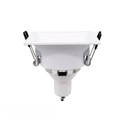 Support Encastrable Spot Carré Blanc Mat pour Ampoule GU10 - SILAMP
