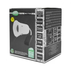 Support Plafond avec Douille GU10 Recouvrable Etanche IP65 90mm - perçage 75mm