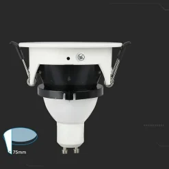 Support Spot Aluminium GU10 LED Demi-Rond Blanc Orientable 83 mm - SILAMP