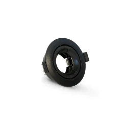 Support Spot Encastrable Plafond Rond Orientable 45 Noir 90 mm