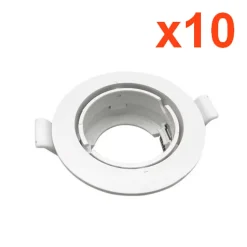 Support Spot Encastrable GU10 LED Orientable Rond BLANC (Pack de 10) - SILAMP