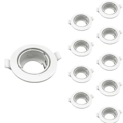 Support Spot Encastrable GU10 LED Orientable Rond BLANC (Pack de 10) - SILAMP