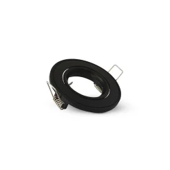Support Spot Encastrable Plafond Rond Orientable 60 Noir 86 mm