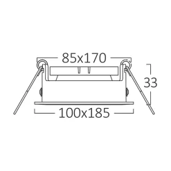Support 2x spots Beta R5 rectangle blanc/noir MR16 GU10/GU5.3