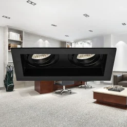 Support 2x spots Beta R5 rectangle noir MR16 GU10/GU5.3