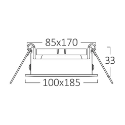 Support 2x spots Beta R5 rectangle noir MR16 GU10/GU5.3