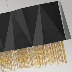 Suspension à 6 lumières Elstead Zuma, noir satiné, or, E27