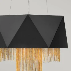 Suspension à 6 lumières Elstead Zuma, noir satiné, or, E27