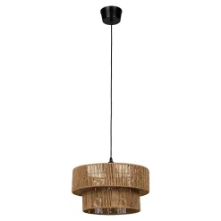 Suspension 1 lampe aspect fibres naturelles Ø38cm E27 42W GoodHome Brolga