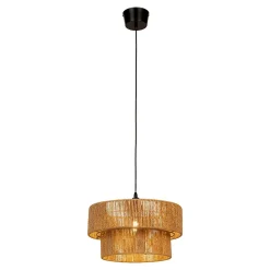 Suspension 1 lampe aspect fibres naturelles Ø38cm E27 42W GoodHome Brolga