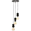 Suspension 3 Lampes en Métal et Pin 25x95cm - SILAMP