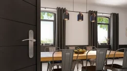 Suspension 3 lampes Hayott noir E27 15W IP20 L.75 x H.120 cm