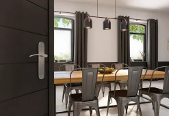 Suspension 3 lampes Hayott noir E27 15W IP20 L.75 x H.120 cm