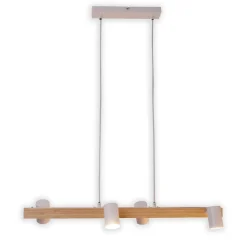 Suspension 4 pièces FRIDA metal blanc GU10 pour salon salle à manger entree bureau 80 cm