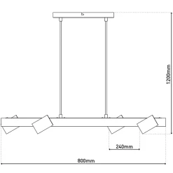 Suspension 4 pièces FRIDA metal blanc GU10 pour salon salle à manger entree bureau 80 cm