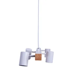 Suspension 4 pièces FRIDA metal blanc GU10 pour salon salle à manger entree bureau 80 cm