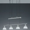 Suspension 4x E14, 3000K, Nickel Mat et verre - Trio - Levisto