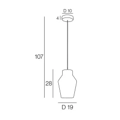 Suspension Acerola verre sculpté IP20 E27 60W H.28 x Ø19 cm fumé Corep