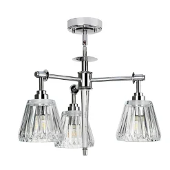 Suspension Agatha 3 lumières - Chrome poli