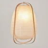 Suspension Akemi IP20 E27 40W H.47 x Ø36 cm papier japonais, bambou, blanc Corep